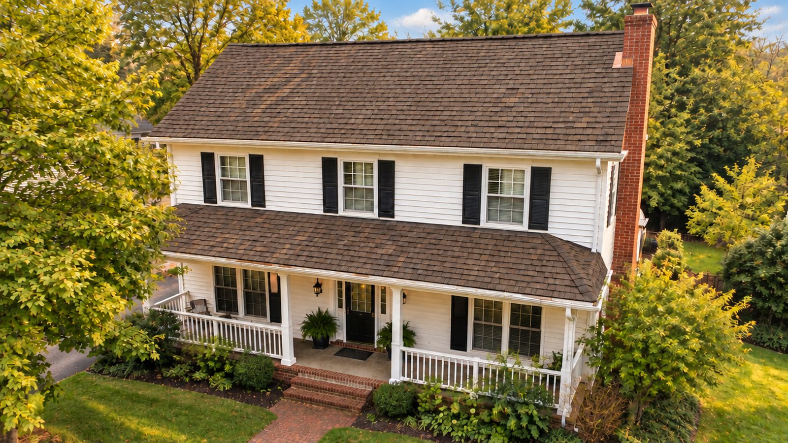 House with weathered brown shingles